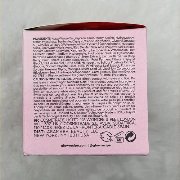 Glow Recipe Watermelon Glow Hyaluronic Clay Pore-Tight Facial Por Refining Mask - Picture 4 of 5